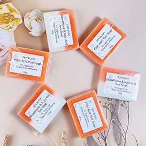 Vendita calda all'ingrosso di igiene femminile sapone Yoni glutatione e acido <span class=keywords><strong>Kojic</strong></span> infuso sbiancante vaginale sapone per la pulizia - Product Image 4