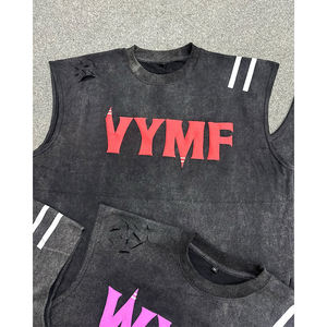 Özel erkek pamuk tank Top Vintage yıkama üst erkekler için Fashon ağır tank Top - Product Image 3