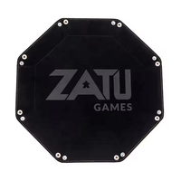 Plateau à dés surdimensionné LOGO en relief à quantité minimale de commande bas avec rangement d'accessoires de jeu de société en velours plateau personnalisé en cuir pliant