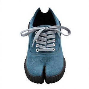 Mens Tabi Split Toe Lace up Sneakers Suede Canvas Ribbed Rubber Sole Chunky Low Top Casual <strong>Plimsolls</strong> Skate Shoes All Seasons - Product Image 2