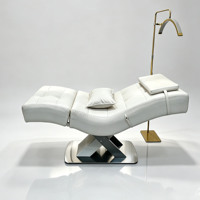 Table de massage pour cils, chaise de soin du visage pour spa et salon, lit de cils rose incurvé, lit de soin du visage, lit de cils électrique de luxe pour salon de beauté