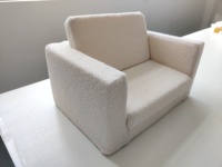 Teddy-Stoff, Extra Breites Cabrio-Sofa zu Lounger – Gemütliche 2-in-1 Flip-Open Couch/Schlafsofa für Kinder,