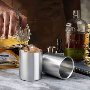 Gobelet isotherme en acier inoxydable 304 incassable à double paroi, tasse à café en métal, verre à whisky - Product Image 1