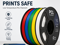 Filament PCL 1,75 mm à basse température, biodégradable, souple, en lots multicolores, directement de l'usine, pour imprimante 3D Creality
