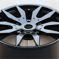 Rines de Aleación Forjados Angulares de 10 Radios en Negro Brillante, Diseño Cóncavo, Elegantes y Duraderos, para Uso Diario, Carreras y Modificación de Vehículos