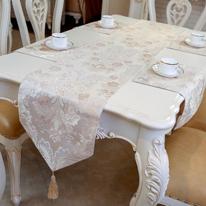 Mantel Individual <span class=keywords><strong>de</strong></span> estilo europeo <span class=keywords><strong>de</strong></span> alta calidad, tapete con flores, Jacquard, <span class=keywords><strong>plateado</strong></span>, para <span class=keywords><strong>mesa</strong></span> <span class=keywords><strong>de</strong></span> comedor - Product Image 4