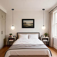 Lustre moderne ETL Globe minimaliste, lampes suspendues en verre pour chevet, lampe suspendue pour la maison