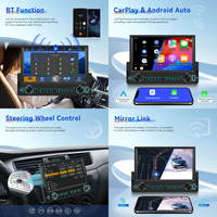 Podofo 7 ''1 Din autoradio avec Carplay sans fil/filaire et Android Auto BT AUX USB Charge rapide voiture lecteur MP5 Autoradio usine
