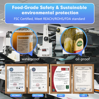 Rouleau d'étiquettes alimentaires imperméables de qualité supérieure |   Fond noir mat, logo en feuille d'or, formes personnalisées, certifié ISO CE pour la personnalisation