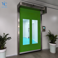 Porte à fermeture éclair en PVC haute vitesse, norme ISO 7 GMP, volet roulant antistatique pour salle blanche biotechnologique, solution modulaire