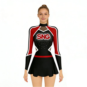 Youth Competitive Cheer Uniforms OEM Service Spandex/Polyester Practice Set Sublimation Outfit Breathable Sports Bra Shorts