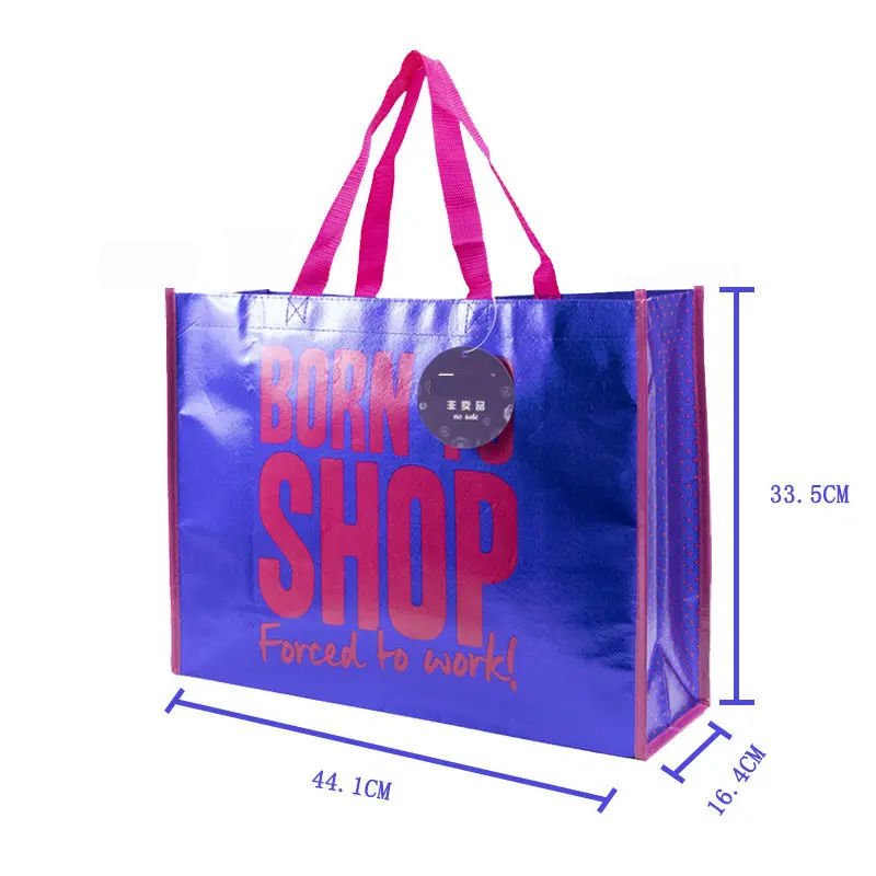 Wholesale Custom Handled Colorful Printing Eco Friendly Recycle Reusable PP Laminated Non-woven Tote Shopping Bags