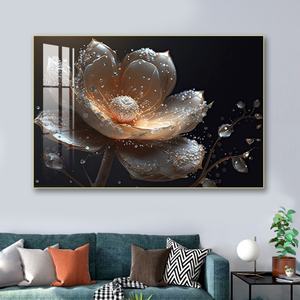 Peintures sur toile imprimées haute définition personnalisées de luxe en gros, décorations murales LED en porcelaine de cristal pour la maison - Product Image 1