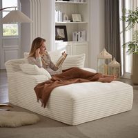 Canapé-lit chaise longue surdimensionné en velours côtelé, en stock aux États-Unis, fauteuil inclinable confortable à assise profonde avec coussins pour salon et chambre à coucher