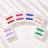 Faux ongles à presser, collection couleur unie, vente en gros, sur mesure, courts, carrés, prêts à l'emploi, avec logo