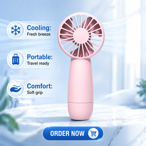 Ventilateur portable électrique de poche <span class=keywords><strong>PLUZZ</strong></span> D105B à trois vitesses, rechargeable par USB, 1500 mAh, en plastique, pour usage domestique et extérieur - Product Image 4
