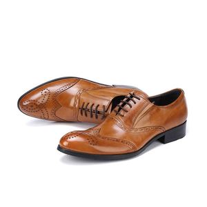 Chaussures habillées élégantes pour hommes en cuir de vachette, idéales pour les mariages, grandes tailles, rehaussantes, respirantes et imperméables - Product Image 2