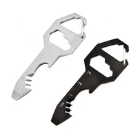Gantungan Kunci Carabiner Mini 6 In 1 Multitool, Gantungan Kunci Pembuka Botol Berkemah Luar Ruangan