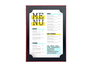 Cubierta de Menú de Cuero Personalizada del Fabricante, Tablero de Exhibición de Menú de Comida Rápida de Una Sola Página, Tarjetas de Menú de Restaurante con 4 Esquinas Fijas - Product Image 3