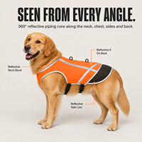 Gilet de sécurité pour animaux de compagnie pour les promenades nocturnes, gilet réfléchissant pour chien à haute visibilité avec bandes réfléchissantes à 360° et deux boucles lumineuses, sangle à dégagement rapide