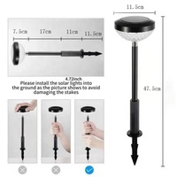 Newish Extérieur Jardin LED Solaire Alimenté Pelouse Lumières Étanche IP65 Chemin Lumières avec Acier Inoxydable PC Corps Batterie De Secours