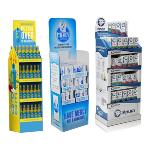 Tùy chỉnh có thể gập lại tông bán lẻ sàn hiển thị đứng cho rượu bia & đồ uống hấp dẫn posm chai hiển thị giá - Product Image 2