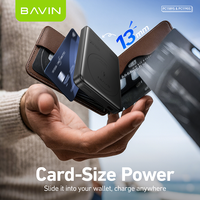 BAVIN - Baterías Externas Inalámbricas Ultrafinas y Portátiles de Tamaño Pequeño PC1189S PC1190S, 5000 mAh, 10000 mAh, 15 W