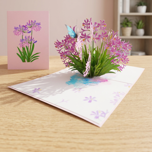Carte de vœux personnalisée en papier origami floral 3D, papillon, fleurs roses, design musical en croix, pour la maison - Viet-craft - Product Image 5