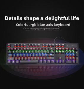 Color Rainbow RGB MOQ 50 PCS Universal Blue Switches Russian Wired Mechanical Keyboard for Desktop Computers and Laptops - Product Image 4