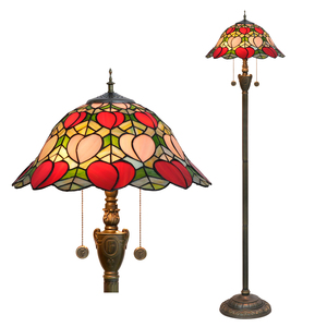 Lámpara de pie Tiffany de alta calidad a precio Goos de Venta caliente con pantalla de lámpara de vidriera hecha a mano, pie Vintage para sala de estar - Product Image 5