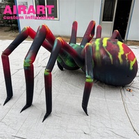 Décorations de cour pour Halloween, araignée gonflable colorée