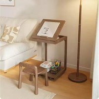 Sofá en forma de C de madera maciza de lujo moderno, mesa de centro lateral, escritorio de esquina, escritorio ajustable con ruedas, escritorio para ordenador portátil