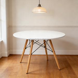 Mesa de Comedor Redonda Escandinava, Mesa de Desayuno <span class=keywords><strong>para</strong></span> Cocina con Patas de Madera <span class=keywords><strong>para</strong></span> Comedor y Cafeterí<span class=keywords><strong>a</strong></span>, 74 cm de Altura, Decorativa - Product Image 3