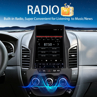 Autoradio Android 14 de style Tesla 12,8 pouces pour Ford Ranger F250 2011-2015, écran vertical IPS, navigation GPS, CarPlay sans fil