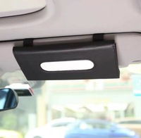 Boîte à mouchoirs de voiture en cuir PU avec organisateur et sac de rangement pour serviettes Bling pare-soleil