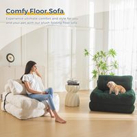 Canapé-lit pliable convertible avec oreiller et support Canapé pliable portable pour salon Chaise-lit