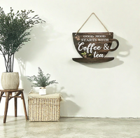 Plaque murale décorative en bois vintage personnalisée pour cuisine, bureau, ou machine à café