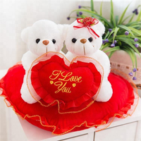 Ours en peluche personnalisé pour couple, motif cœur « Je t'aime », fabrication directe usine, faible MOQ, OEM/ODM, cadeaux Saint-Valentin
