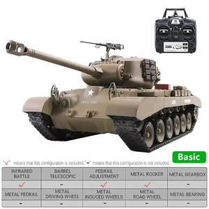 1/16 U.S. <span class=keywords><strong>M26</strong></span> <span class=keywords><strong>Pershing</strong></span> Heng Long 3838-1 RC réservoir modèle jouet 2.4G infrarouge bataille BB Airsoft fumée lumières son acier métal chenille - Product Image 4