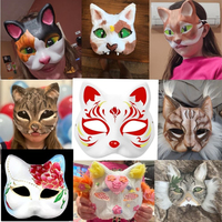 20 Piezas de Máscaras de Gato Blancas de Papel para Pintar, Disfraces, Halloween, Proyectos de Arte