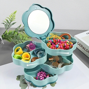 Rotating <b>Jewelry</b> <b>Storage</b> Case Multi Functional and Multi Space <b>Jewelry</b> Case <b>Mirror</b> <b>Jewelry</b> Case Support Wholesale - Product Image 3