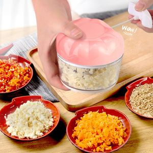 Coupe-légumes multifonctionnel, presse-ail, hachoir à viande, outil de cuisine manuel, rose nordique - Product Image 1