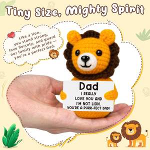 ของเล่นตุ๊กตาสิงโตขนาดเล็กแบบถักด้วยมือสินค้าสำเร็จรูปของขวัญที่ช่วยเสริมอารมณ์ที่เต็มไปด้วยพลังบวก - Product Image 3