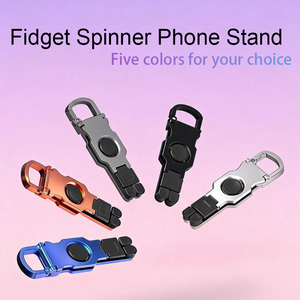 New 360 <b>Rotation</b> Fidget Spinner Phone Stand Aluminium Alloy Portable Fold Holder Adjustable Universal Mini Mobile Phone Bracket - Product Image 1