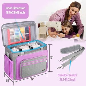 BSCI Factory <b>Sewing</b> Machine <b>Case</b> with Removable Padding Pad Multiple Pocket Tote <b>Sewing</b> Machine Bag - Product Image 3