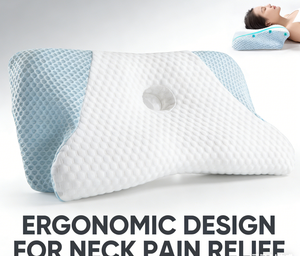 Almohada Cervical Ortopédica de Espuma Viscoelástica con Contorno para el Dolor de Cuello, Soporte Ergonómico para Dormir y Siesta, Funda Extraíble - Product Image 2