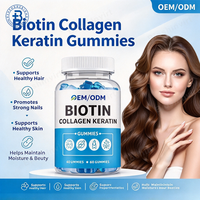 Bonbons gélifiés véganes OEM pour cheveux, peau et ongles, marque privée, en vrac, suppléments vitaminés pour cheveux, peau et ongles, biotine et collagène