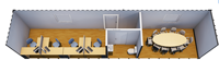 20FT 40FT Chine Maison mobile temporaire modulaire bon marché Pack plat Bureau de conteneur préfabriqué 20FT
