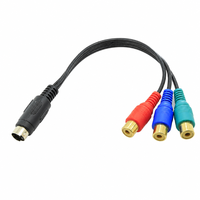 Maßgefertigtes Mini-DIN-Stecker auf 3 RCA-Buchsen-Kabel, Komponenten-YPbPr-Videoadapter, PVC-Kabelbaum