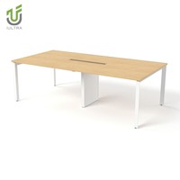 Table de conférence ovale IULTRA moderne en MDF de 12 pieds pour 2 à 8 personnes, idéale pour les hôtels, les écoles et les bureaux